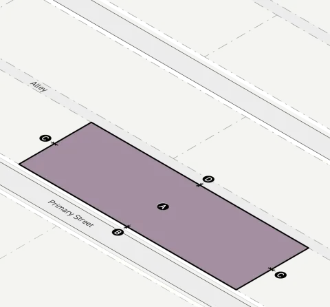 A street map with a line going through the middle of it.

Description generated by AI